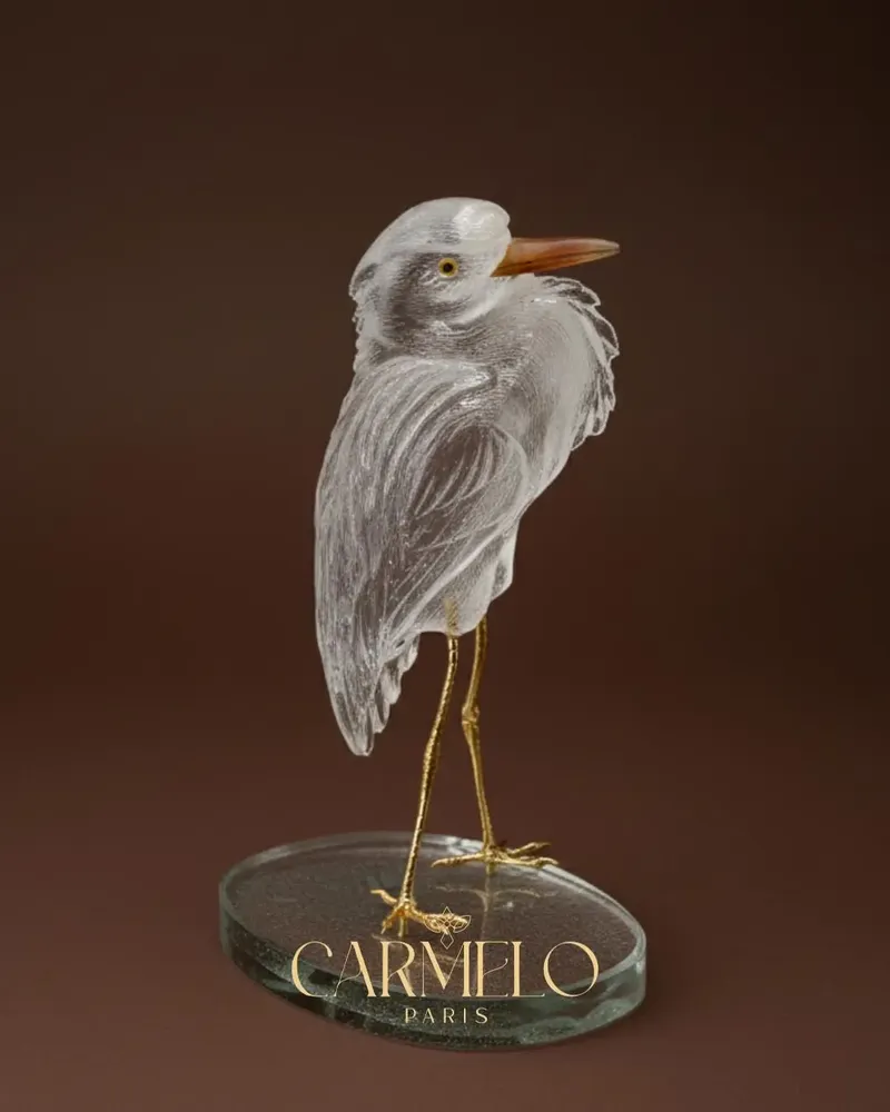 Goldsmithing - Crest of the Dawn Sculpture Clear Quartz Art Object - CARMELO PARIS