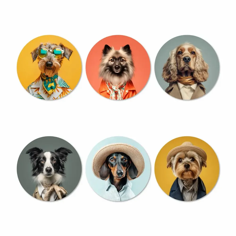 Sets de table - Coffret dessous de verre Funny Dogs Serie V - MA CHÉRIE MON AMOUR