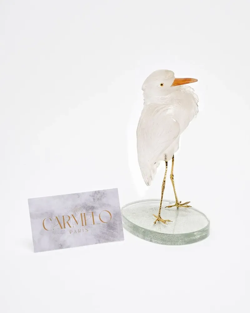 Goldsmithing - Crest of the Dawn Sculpture Clear Quartz Art Object - CARMELO PARIS