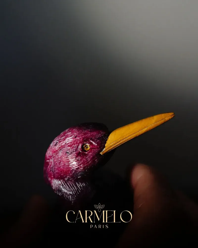 Goldsmithing - Gleams of the Oasis Sculpture, Rubellite Crystal art object - CARMELO PARIS