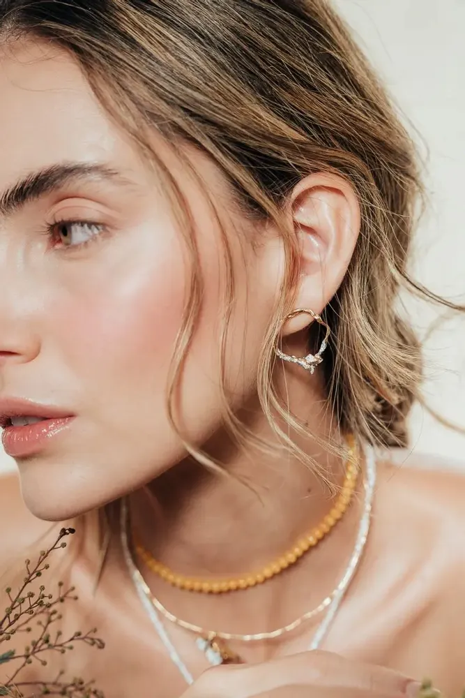 Jewelry - Wild Rose Hoops Earrings - CÂPÂ JEWERLY