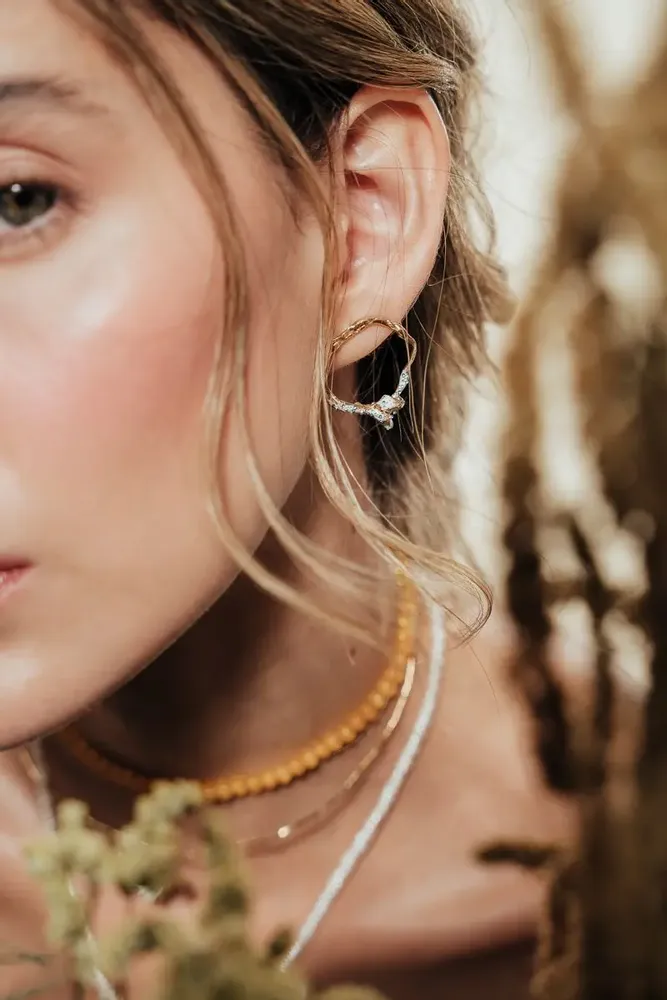 Jewelry - Wild Rose Hoops Earrings - CÂPÂ JEWERLY