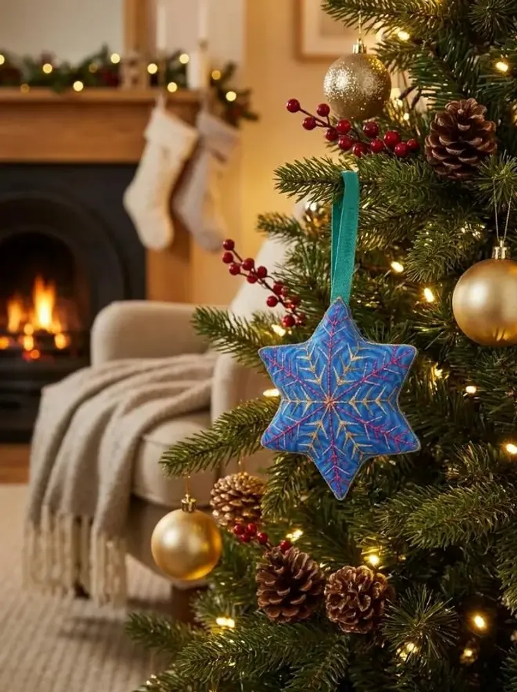 Guirlandes et boules de Noël - Décoration durable et intemporelle en forme de flocon de neige - I WAS A SARI