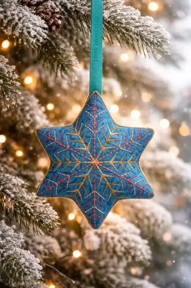 Guirlandes et boules de Noël - Décoration durable et intemporelle en forme de flocon de neige - I WAS A SARI