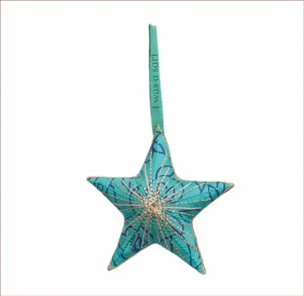 Guirlandes et boules de Noël - Décoration étoile intemporelle fabriquée à partir de saris recyclés - I WAS A SARI