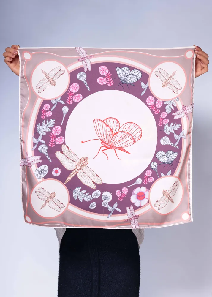 Scarves - satin scarf, French creation and printing - KOUNTHEA RETH