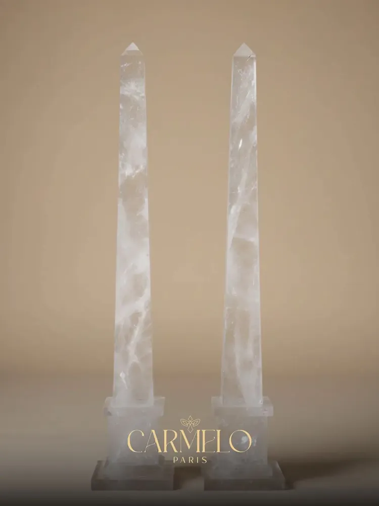 Objets de décoration - Sculptures de la tour de l'obélisque en cristal de roche - CARMELO PARIS