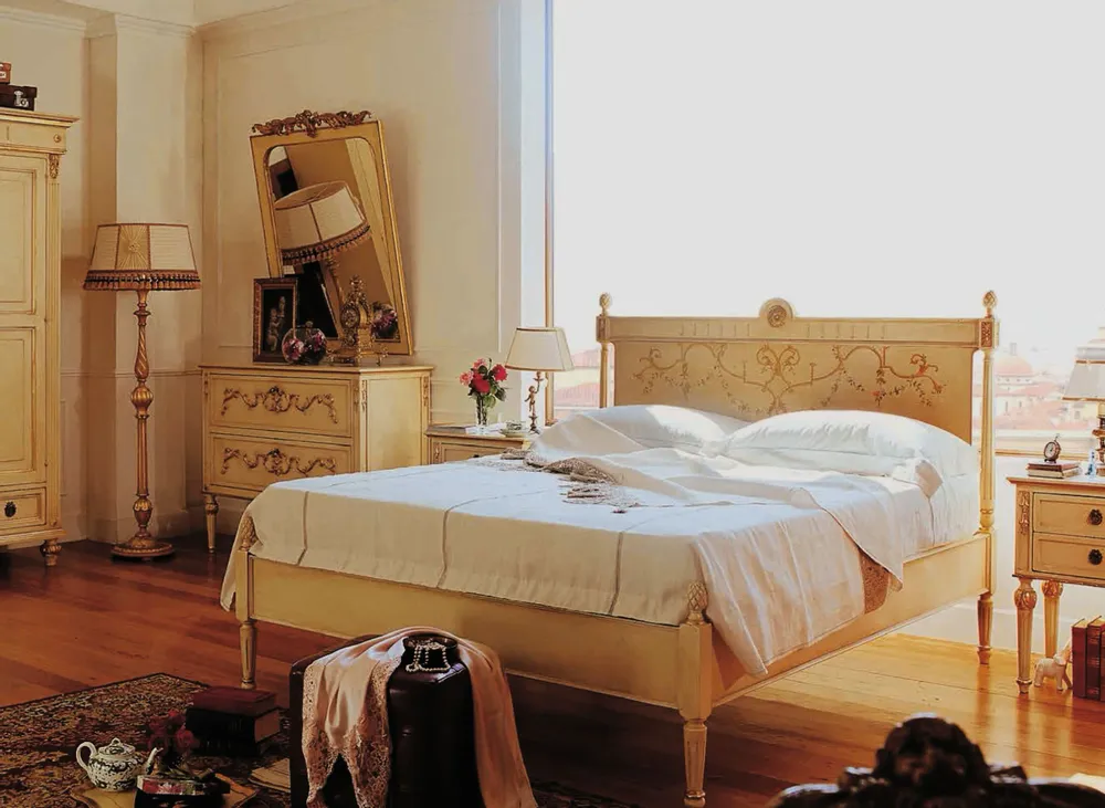 Beds - Brushed and Hand-painted French Provincial Beds - INTERIORS ITALIA