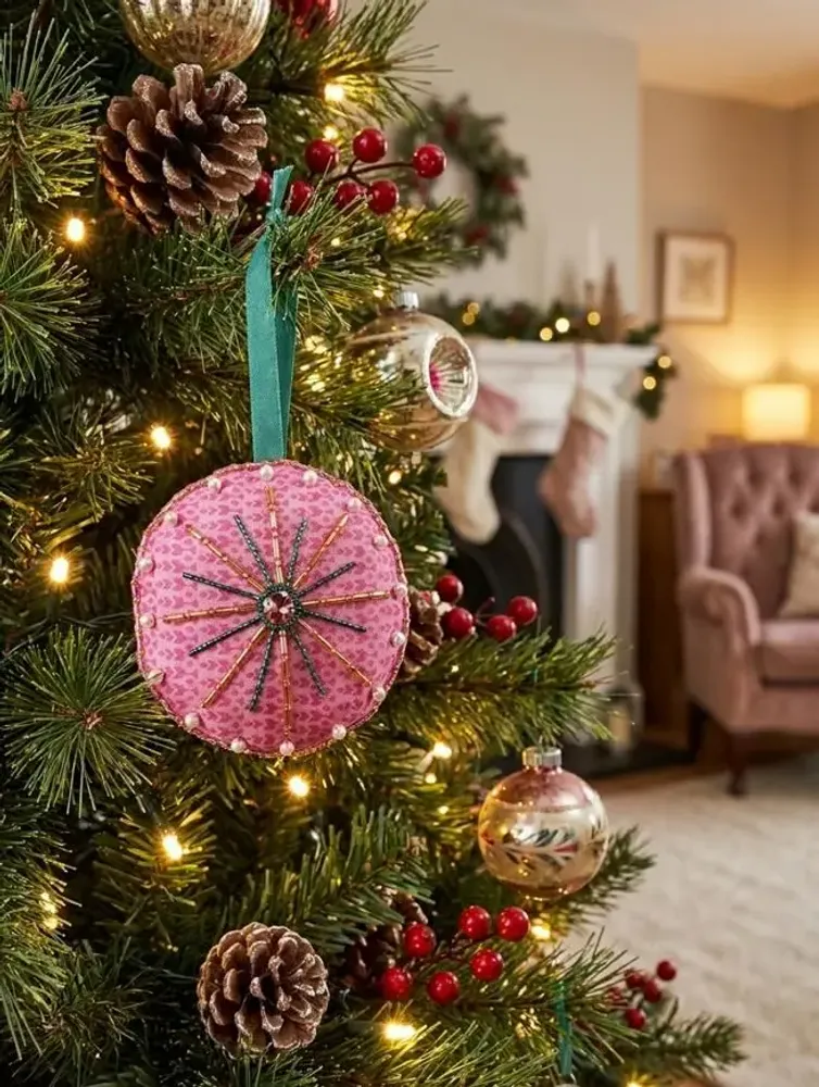 Guirlandes et boules de Noël - Ornement joyeux en forme de pleine lune - I WAS A SARI