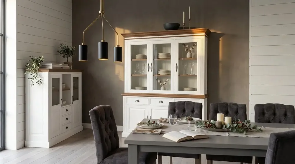 Sideboards - Vitrine Chic Oak 2x3 portes 3 tiroirs - XO INTERIORS