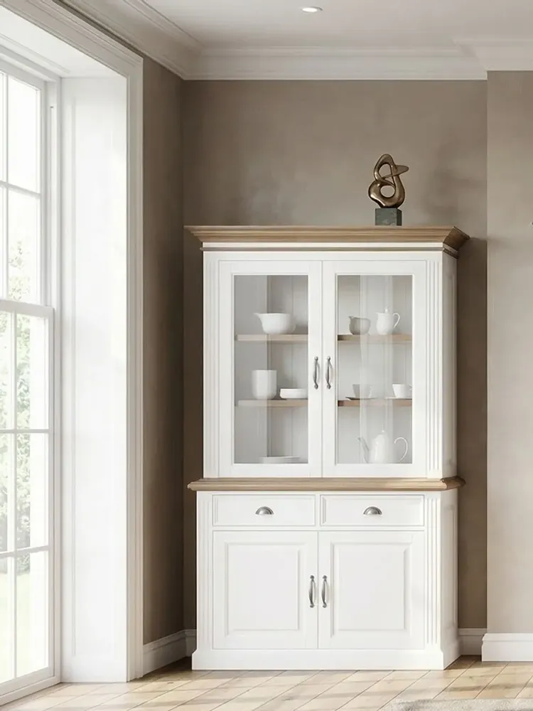 Storage boxes - Vitrine Chic Oak 2x2 portes 2 tiroirs - XO INTERIORS