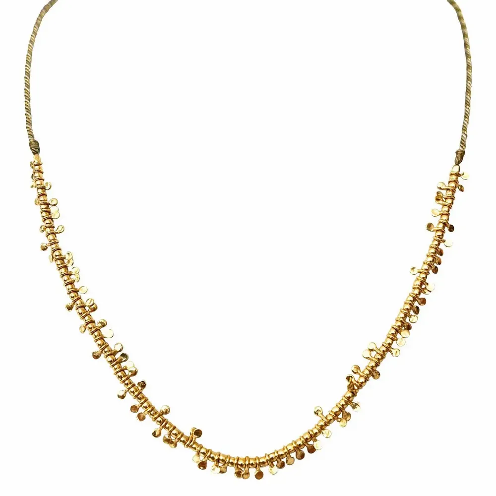 Bijoux - Collier fil et pampilles plaquées or - KALKI - SOPHIE DESCHAMPS BIJOUX