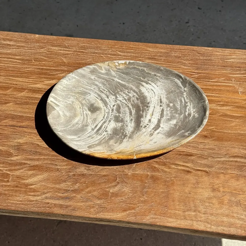 Unique pieces - Petrified wood dish or pouch empty D27-23 -3322 - OFFICE OBJETS