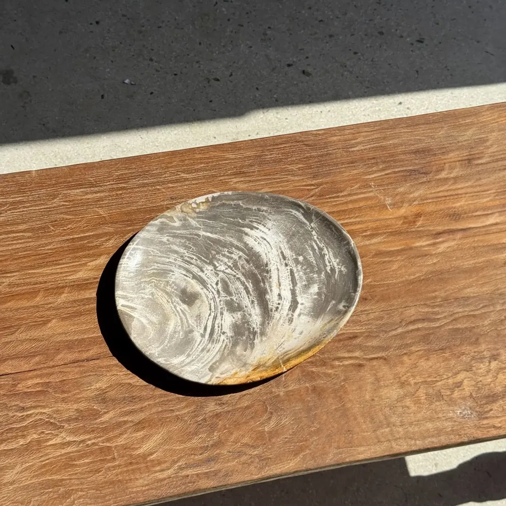 Unique pieces - Petrified wood dish or pouch empty D27-23 -3322 - OFFICE OBJETS