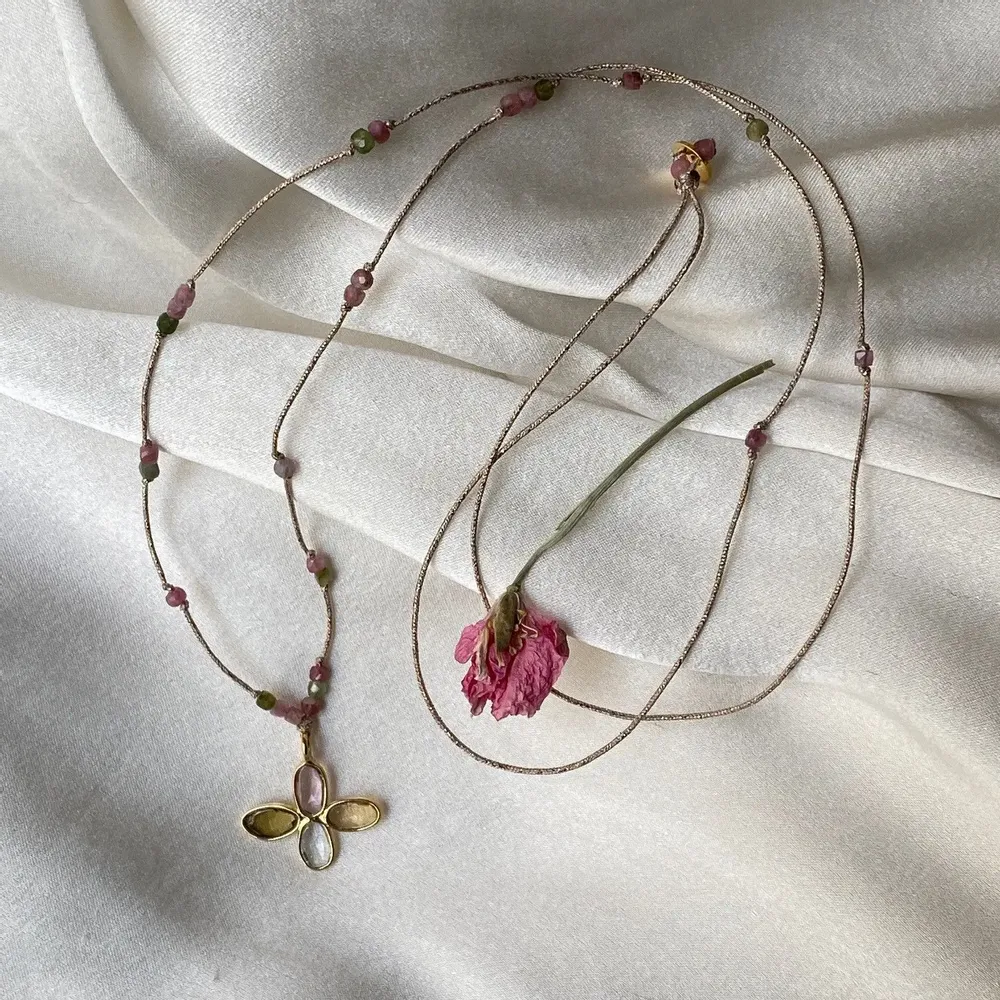 Bijoux - Collier fil tourmalines serties - Rani - SOPHIE DESCHAMPS BIJOUX