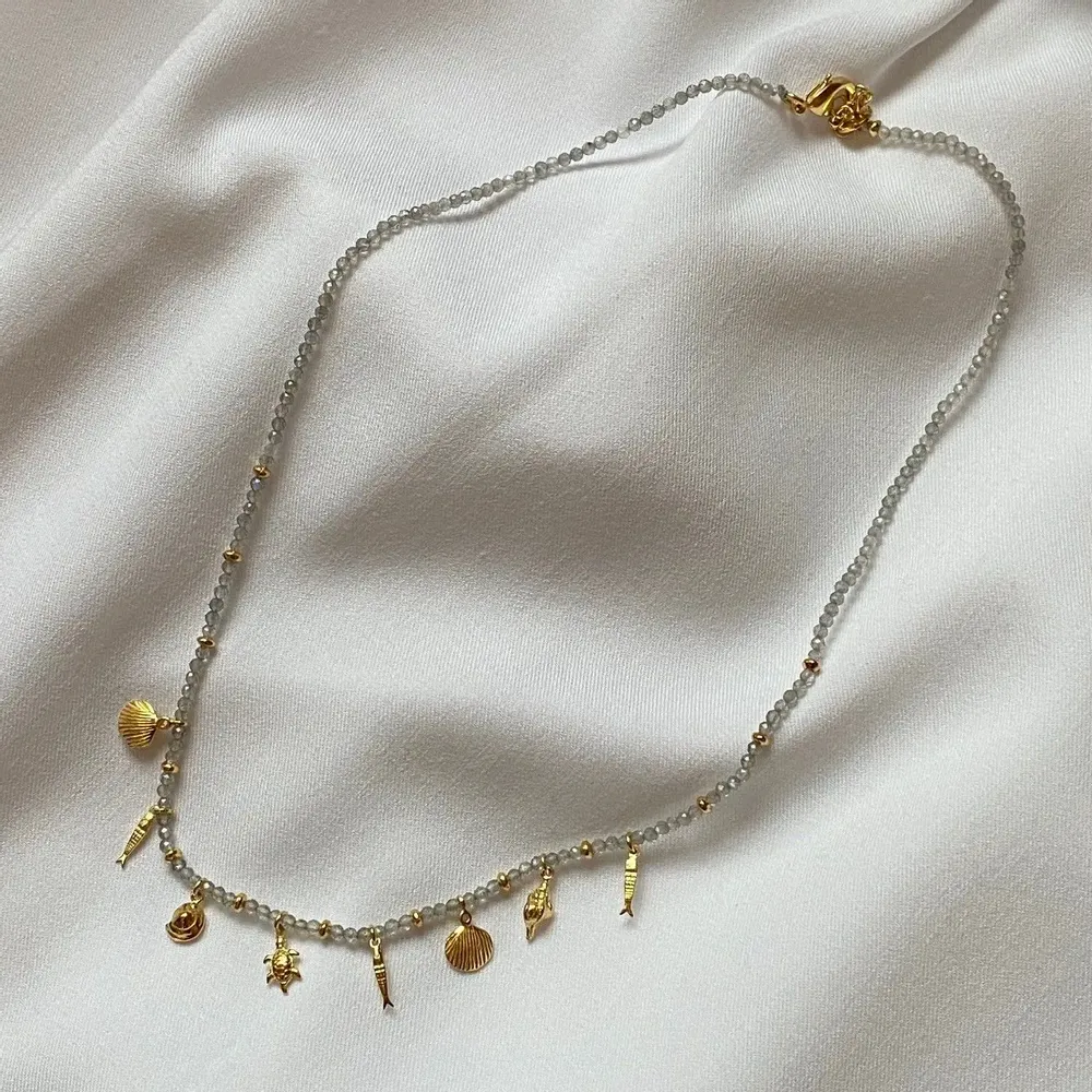 Bijoux - Collier labradorite et pendentifs - Lou-Marin - SOPHIE DESCHAMPS BIJOUX