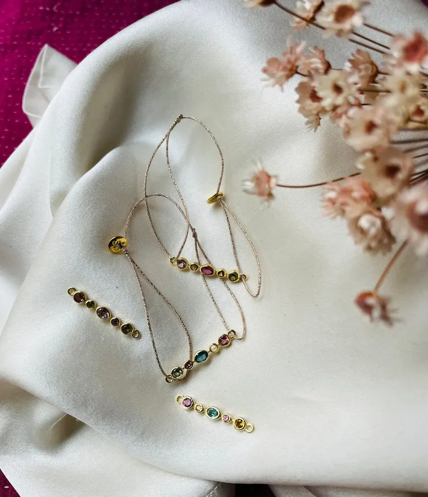 Bijoux - Bracelet tourmalines serties- Rambagh - SOPHIE DESCHAMPS BIJOUX