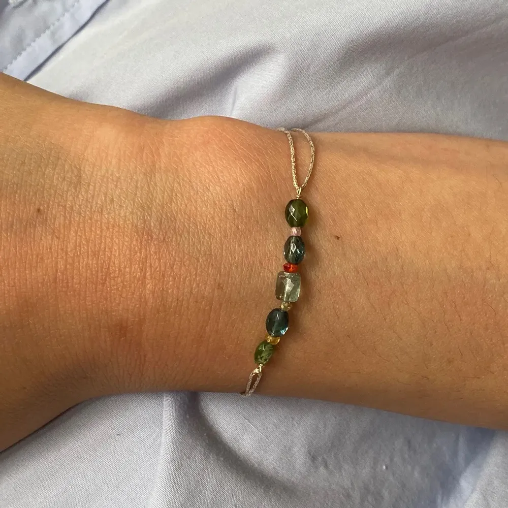 Bijoux - Bracelet pierre apatite et tourmaline- Happiness - SOPHIE DESCHAMPS BIJOUX