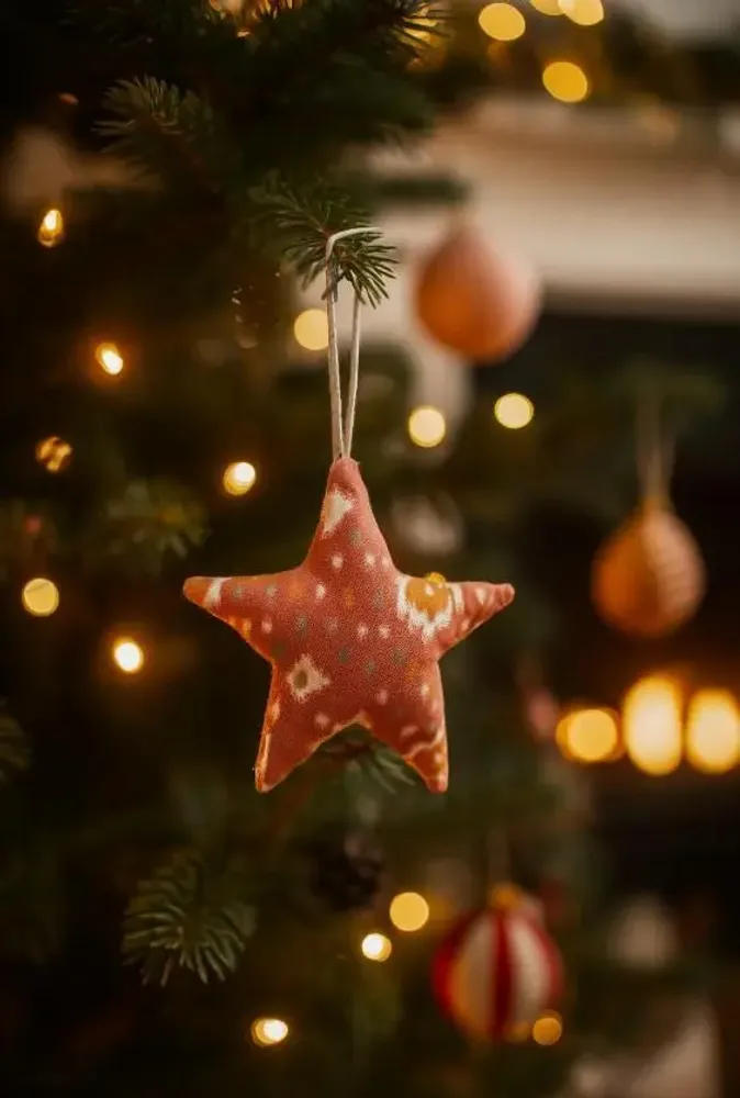 Christmas garlands and baubles - Mini handcrafted star christmas bauble - I WAS A SARI