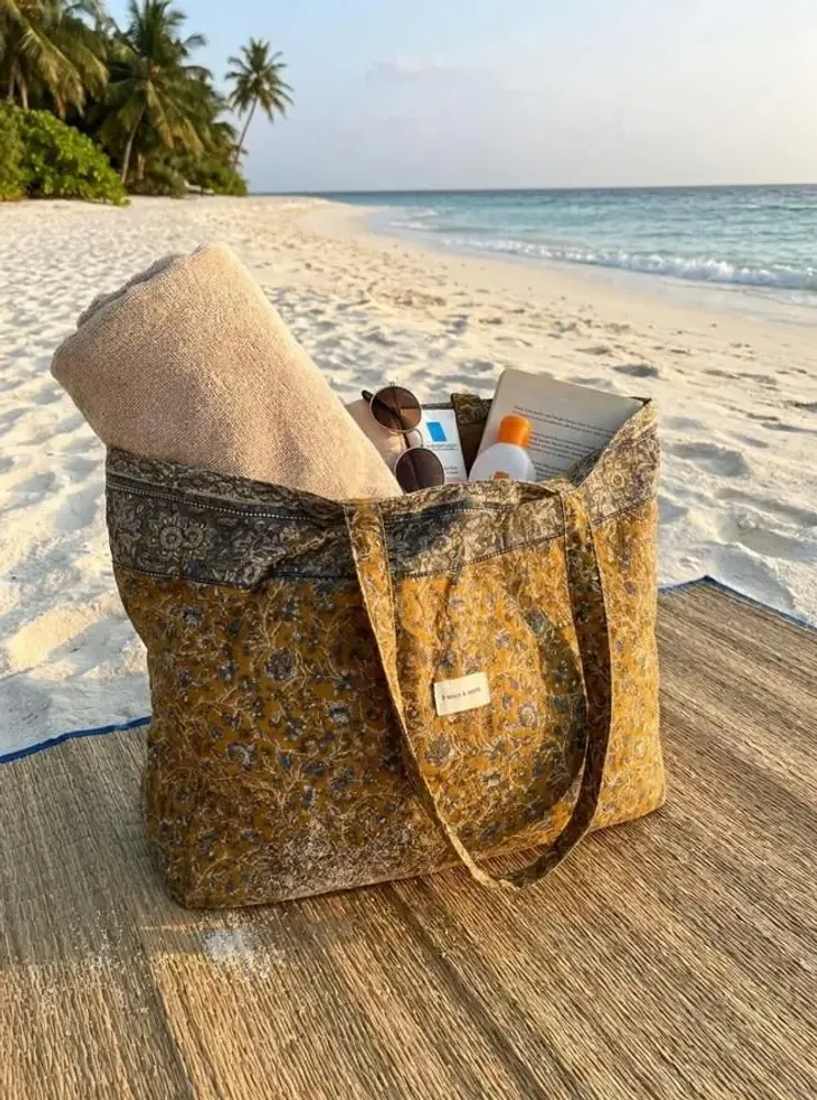 Sacs et cabas - Sac sari recyclé fabriqué à la main sur la plage - I WAS A SARI