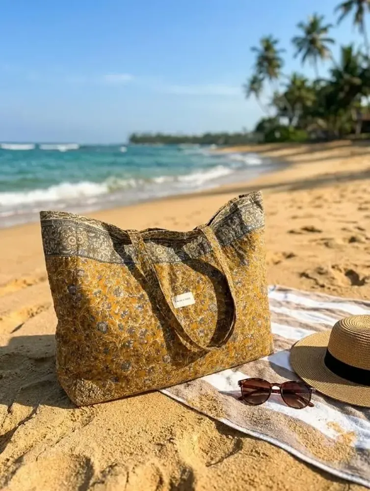 Sacs et cabas - Sac sari recyclé fabriqué à la main sur la plage - I WAS A SARI