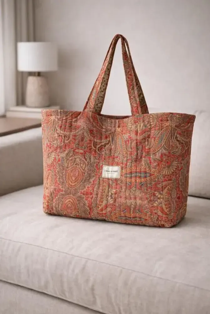 Sacs et cabas - Sac de plage en sari durable matelassé - I WAS A SARI