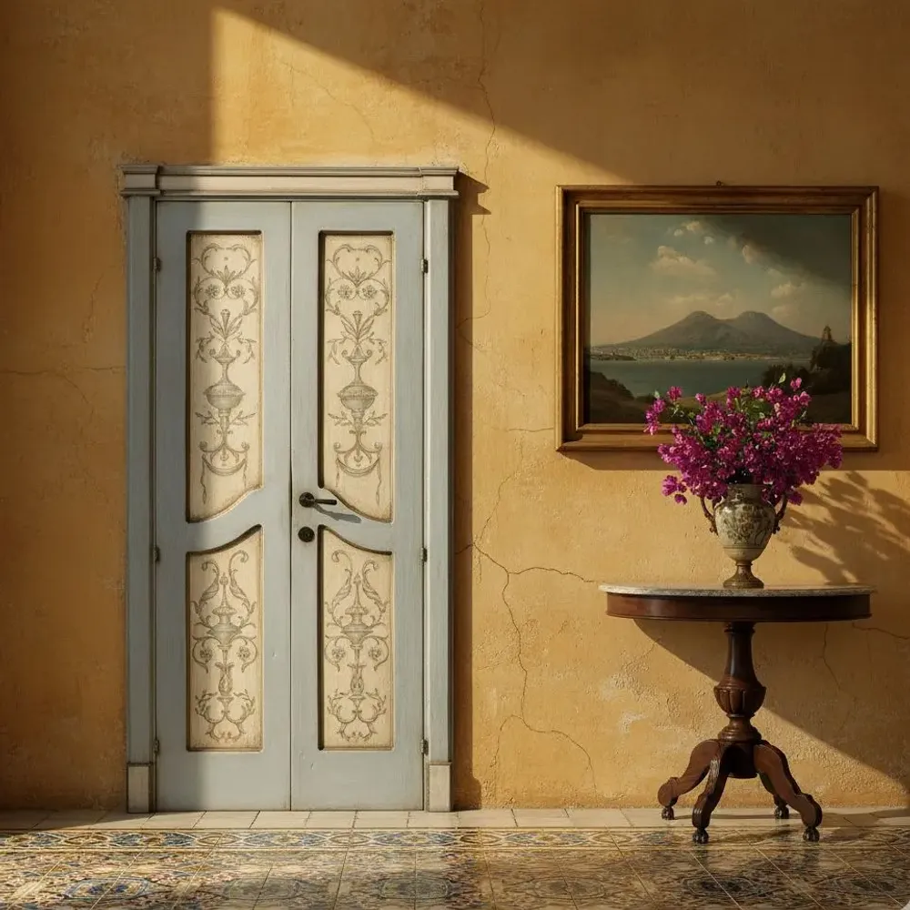 Doors - Hand Painted door with 2 wings - INTERIORS ITALIA