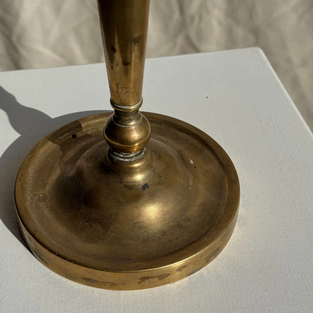 Candlesticks and candle holders - Large gold brass candle holder classic shape H17 D13.5 - OFFICE OBJETS