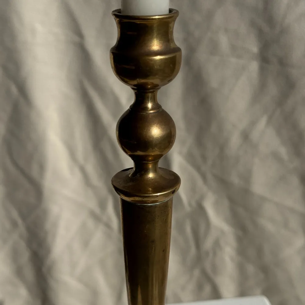 Candlesticks and candle holders - Large gold brass candle holder classic shape H17 D13.5 - OFFICE OBJETS