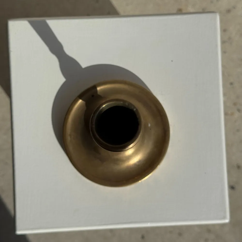 Candlesticks and candle holders - Large gold brass candle holder classic shape H17 D13.5 - OFFICE OBJETS