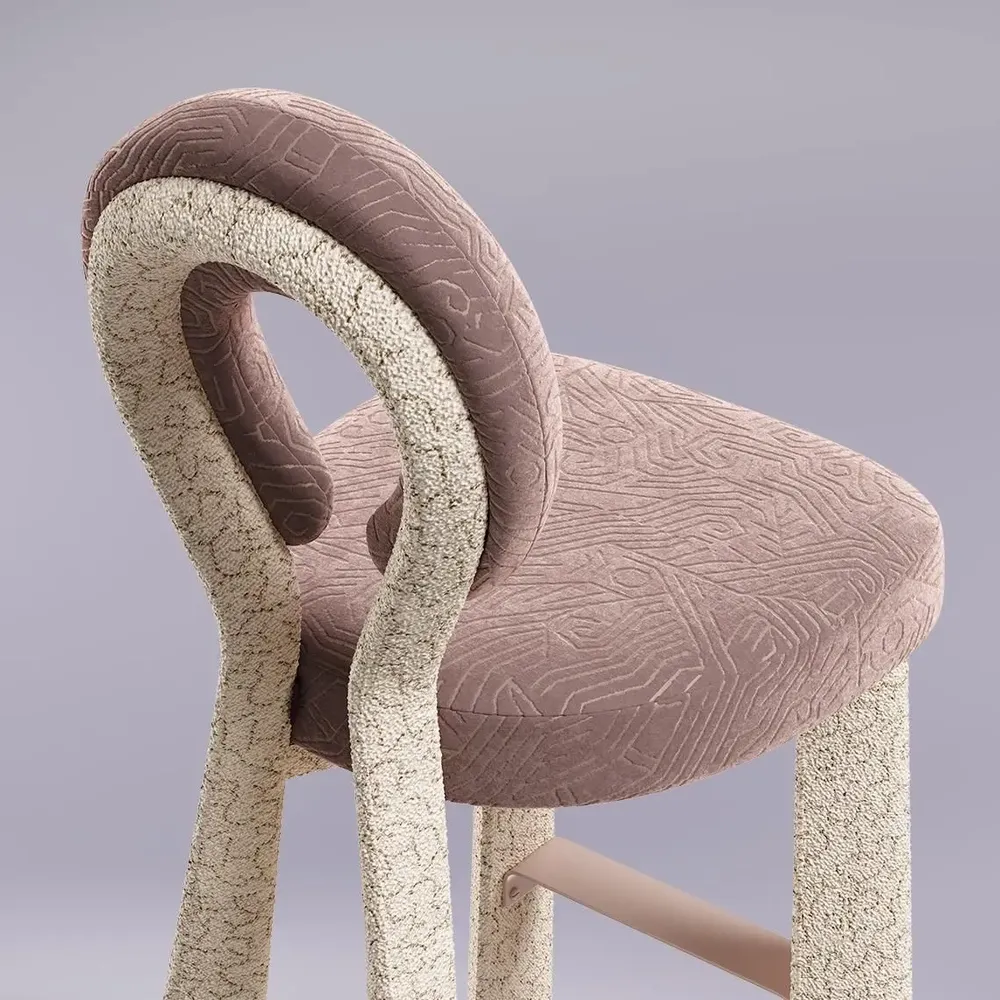 Chairs - Mary Bar Chair with Upholstered Legs, Handmade in Portugal by Ottiu - OTTIU