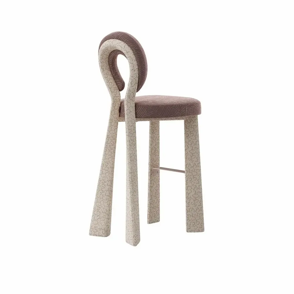 Chairs - Mary Bar Chair with Upholstered Legs, Handmade in Portugal by Ottiu - OTTIU