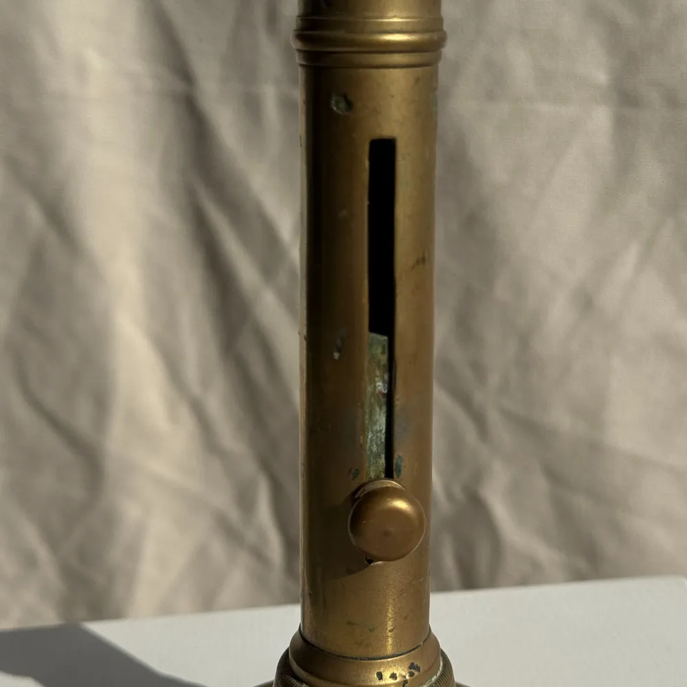 Candlesticks and candle holders - Large adjustable gold brass candle holder H16 D8 - OFFICE OBJETS