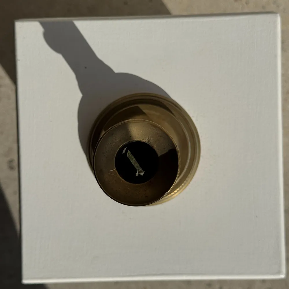 Candlesticks and candle holders - Large adjustable gold brass candle holder H16 D8 - OFFICE OBJETS