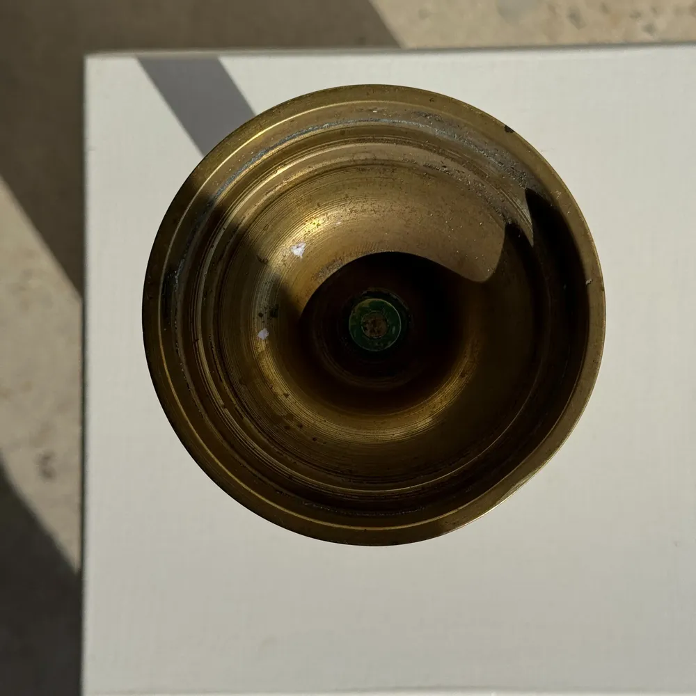 Candlesticks and candle holders - Large adjustable gold brass candle holder H16 D8 - OFFICE OBJETS