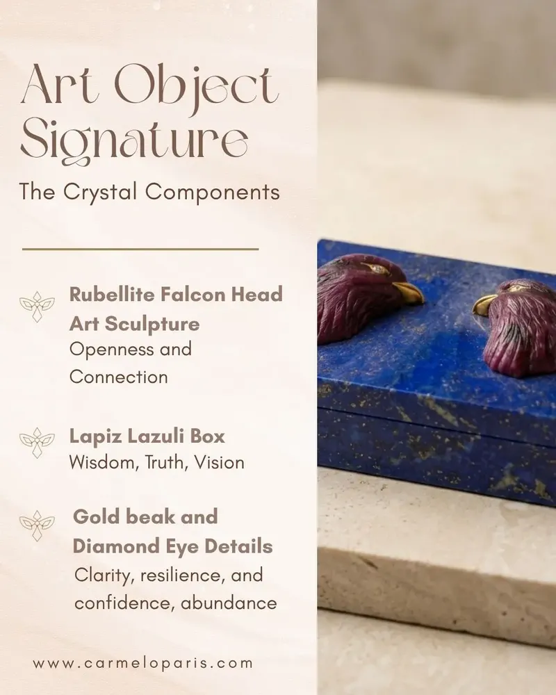 Unique pieces - Lapiz Lazuli Falcon Sculptural Box - CARMELO PARIS