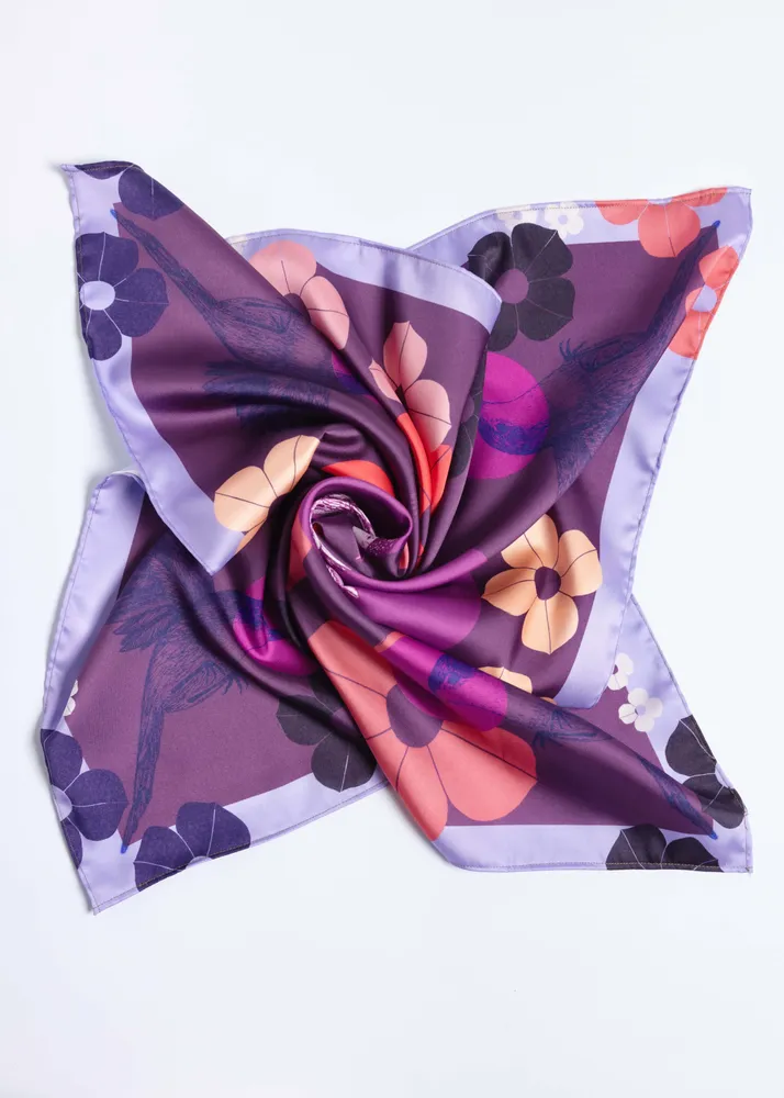 Foulards et écharpes - oiseau gorge rouge - KOUNTHEA RETH
