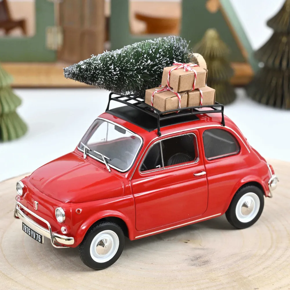Autres décorations de Noël - Fiat 500 L 1968 Rouge Noël 1/18 - NOREV