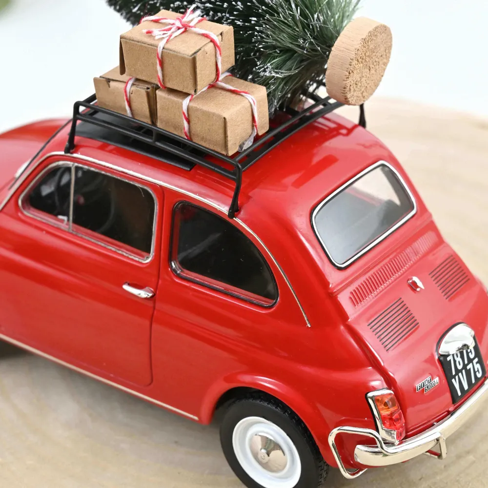 Autres décorations de Noël - Fiat 500 L 1968 Rouge Noël 1/18 - NOREV