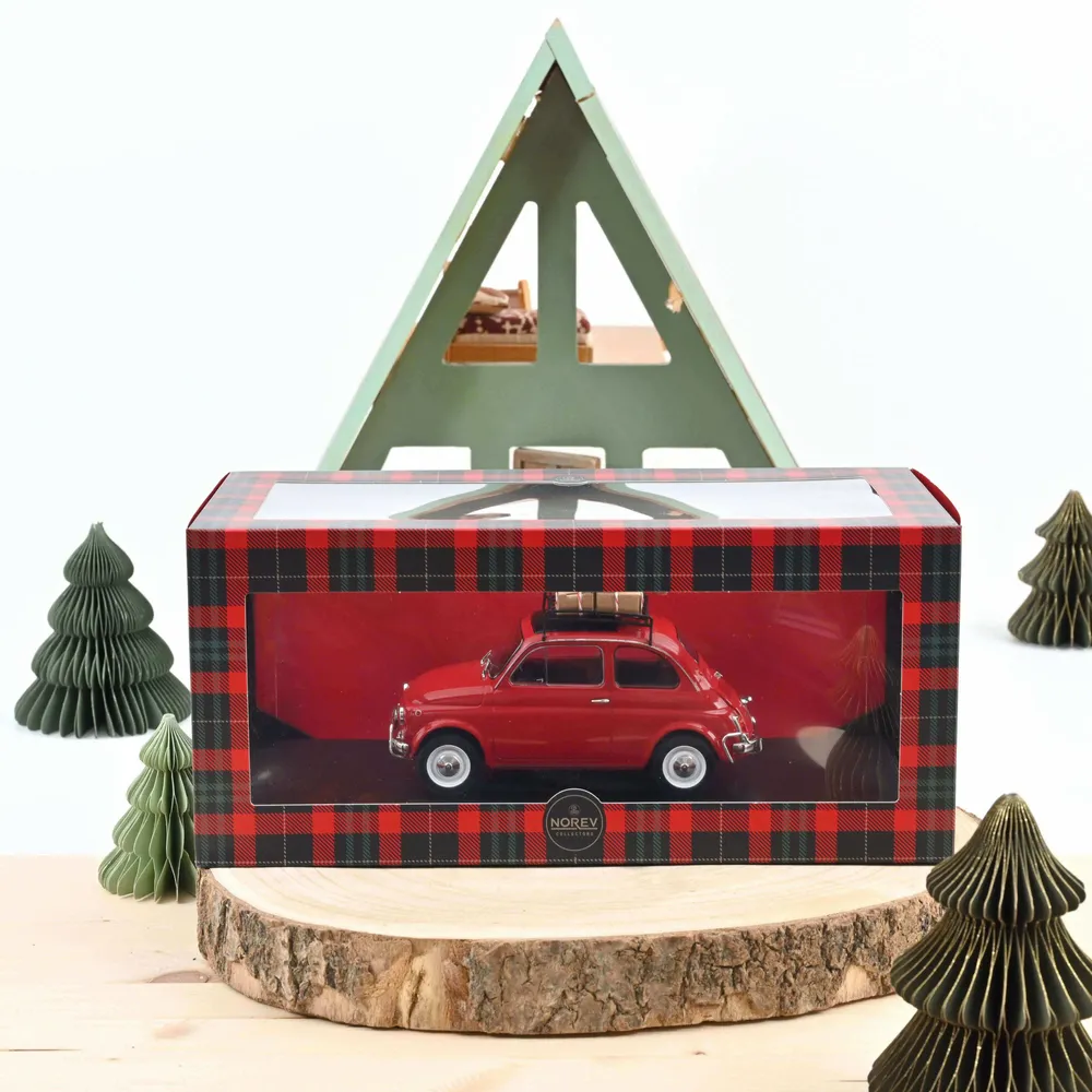 Autres décorations de Noël - Fiat 500 L 1968 Rouge Noël 1/18 - NOREV