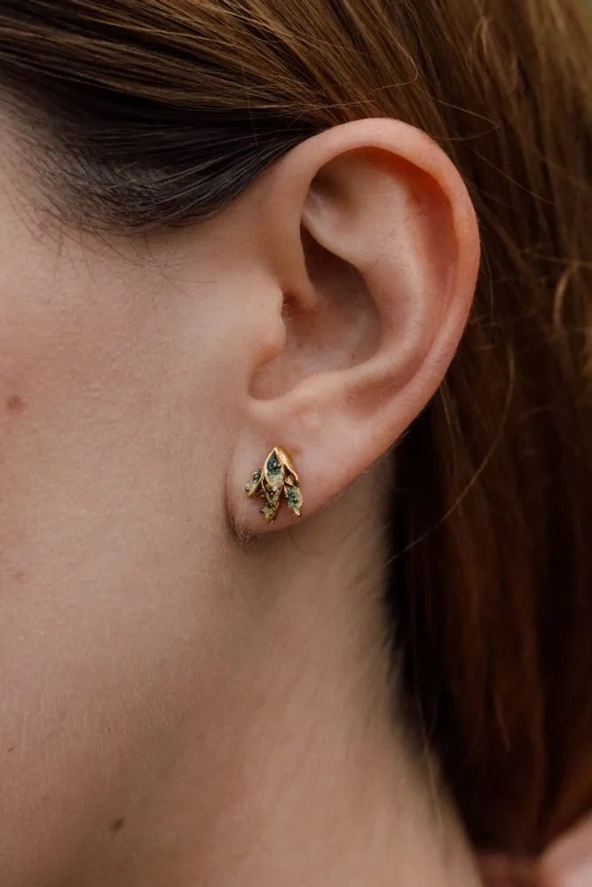 Bijoux - Boucles d'oreilles mini-feuilles Nebula - CÂPÂ JEWERLY
