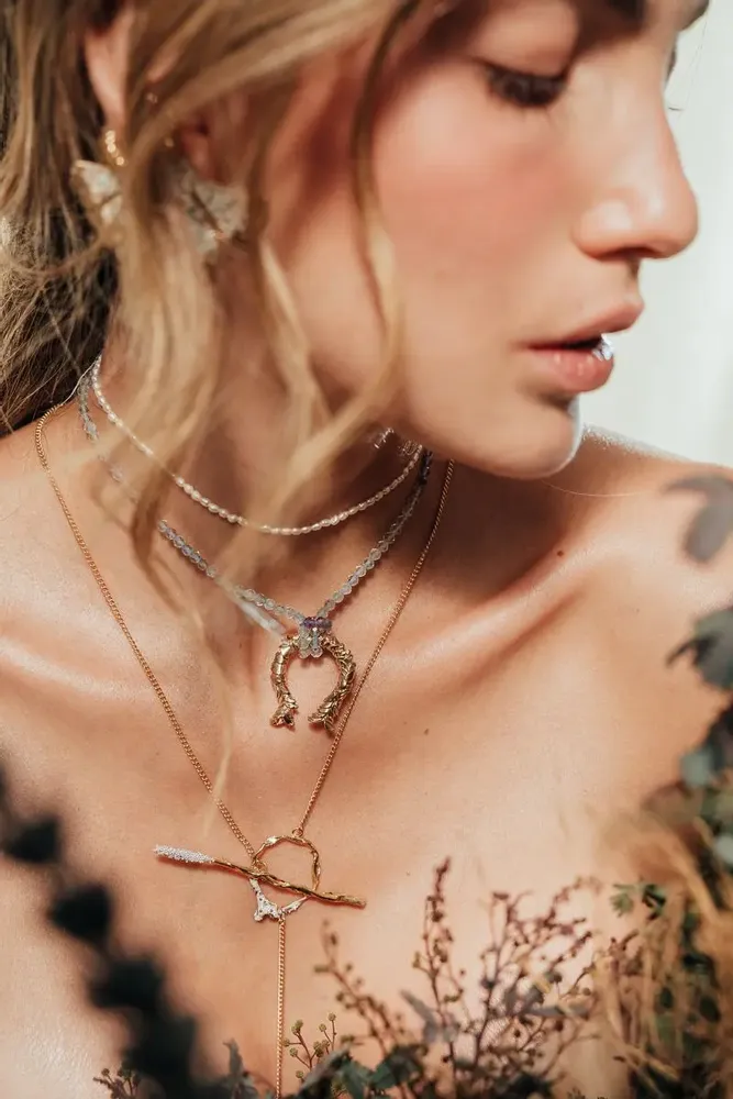 Bijoux - Collier avec nœud lavande - CÂPÂ JEWERLY