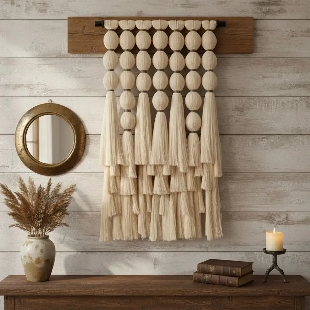 Autres décorations murales - Soft Rhythm : décoration murale en macramé superposé faite à la main - SARMAL DESIGN