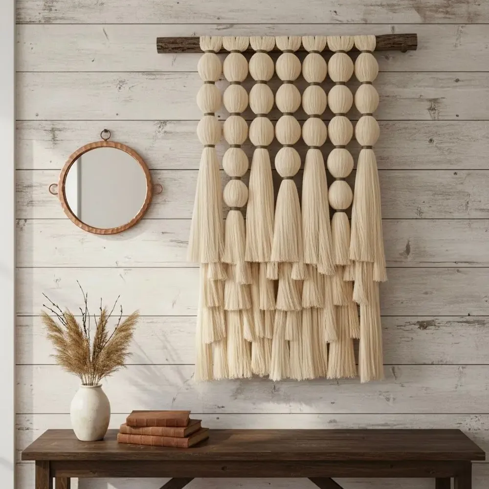 Autres décorations murales - Soft Rhythm : décoration murale en macramé superposé faite à la main - SARMAL DESIGN