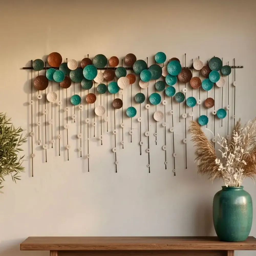Autres décorations murales - Rain of Orbs : décoration murale faite à la main en métal et en couche - SARMAL DESIGN