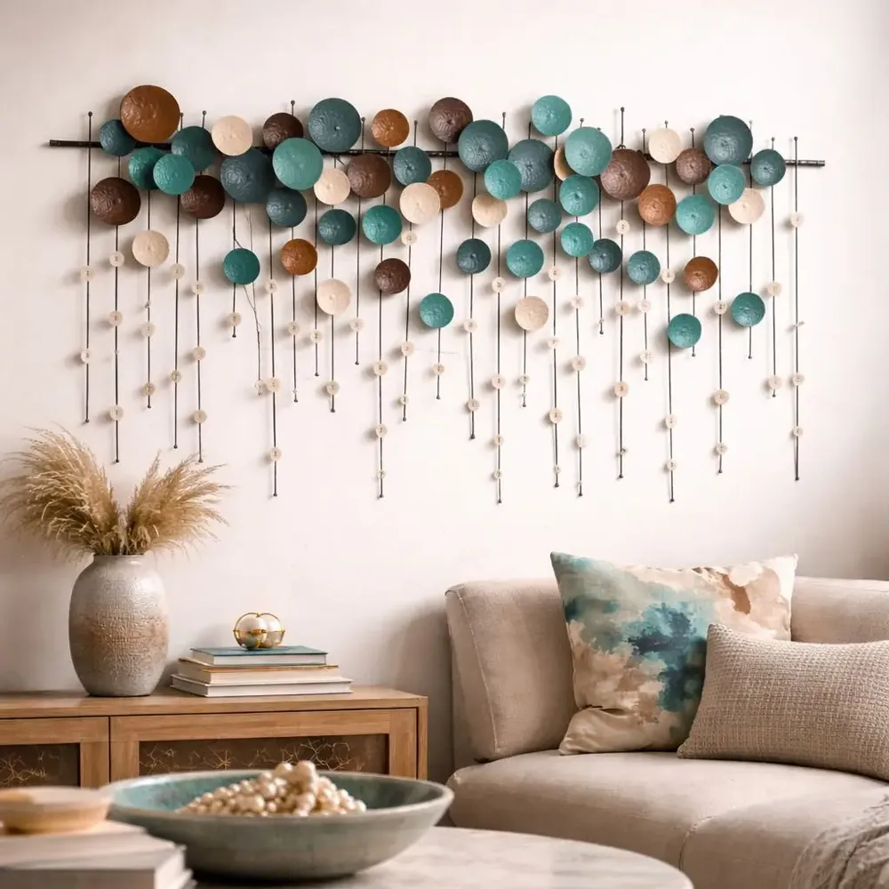 Autres décorations murales - Rain of Orbs : décoration murale faite à la main en métal et en couche - SARMAL DESIGN