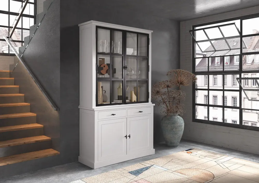 Storage boxes - Kubic Metal 2x2 doors 2 drawers showcase - XO INTERIORS