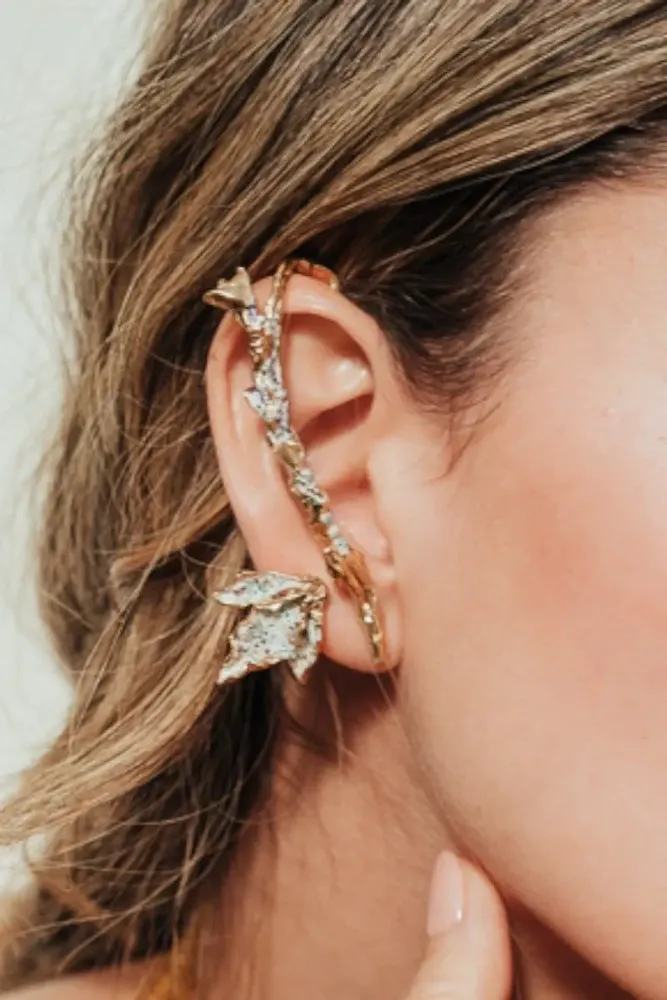 Bijoux - Boucles d'oreilles à clous Feuille de Mimosa - CÂPÂ JEWERLY