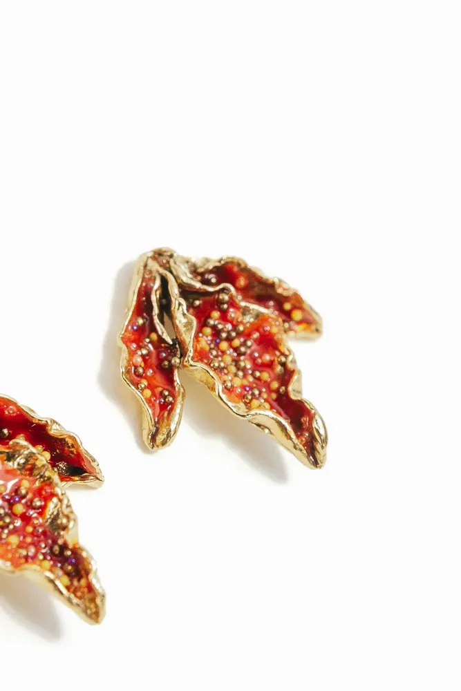 Bijoux - Boucles d'oreilles à clous Feuille de Mimosa - CÂPÂ JEWERLY