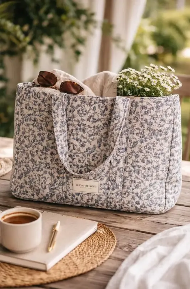 Bags and totes - Quilted work tote made from upcycled sari - I WAS A SARI